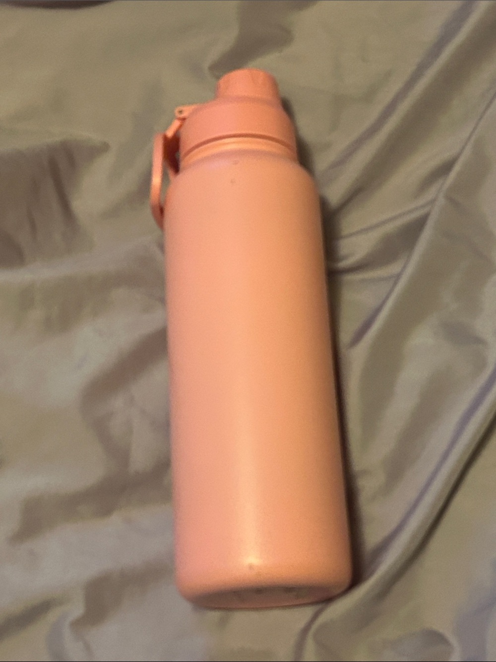 Peach Pink Stainless Steel Travel Water Bottle with Flip Lid